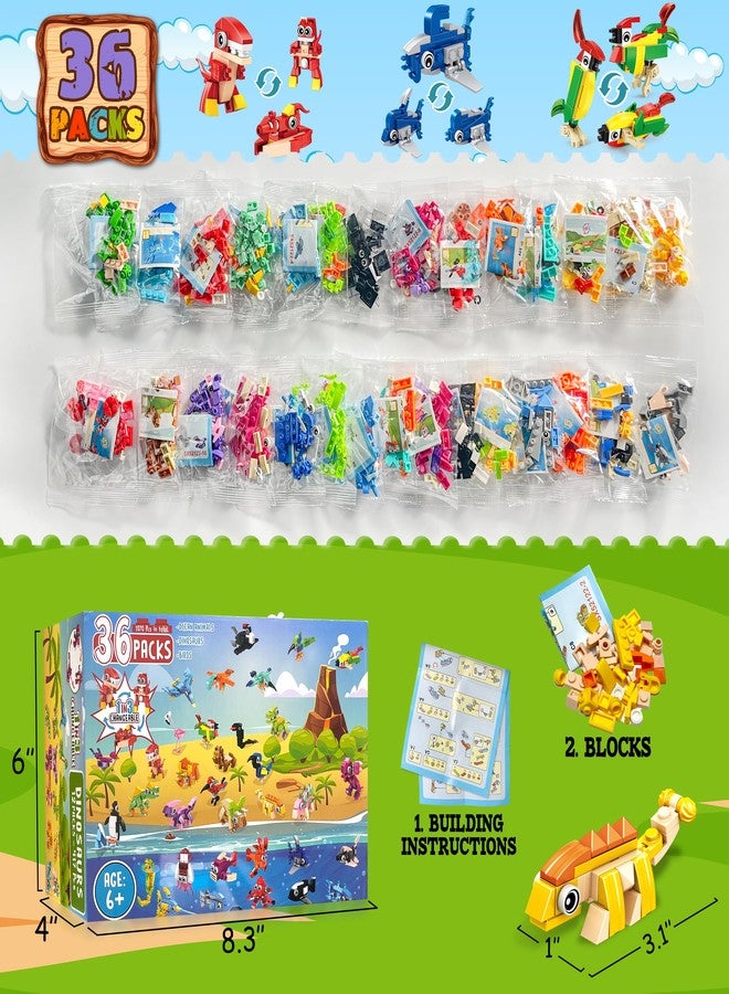 LINAYE 36 Packs Party Favors for Kids - 108 Models Mini Animals Dinosaur Building Blocks Set Toys for Kids Easter Stuffers Fillers Birthday Valentines Day Gifts Classroom Prizes for Boys Girls - Image 5